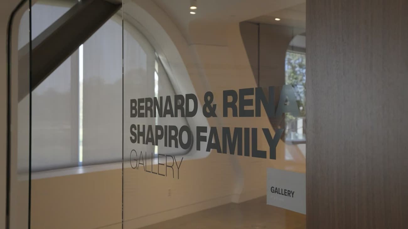 Glass entry to the Bernard & Rena Shapiro Family Gallery